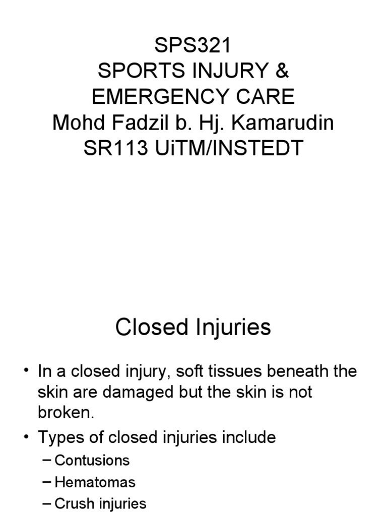 Close Wound Injury | PDF