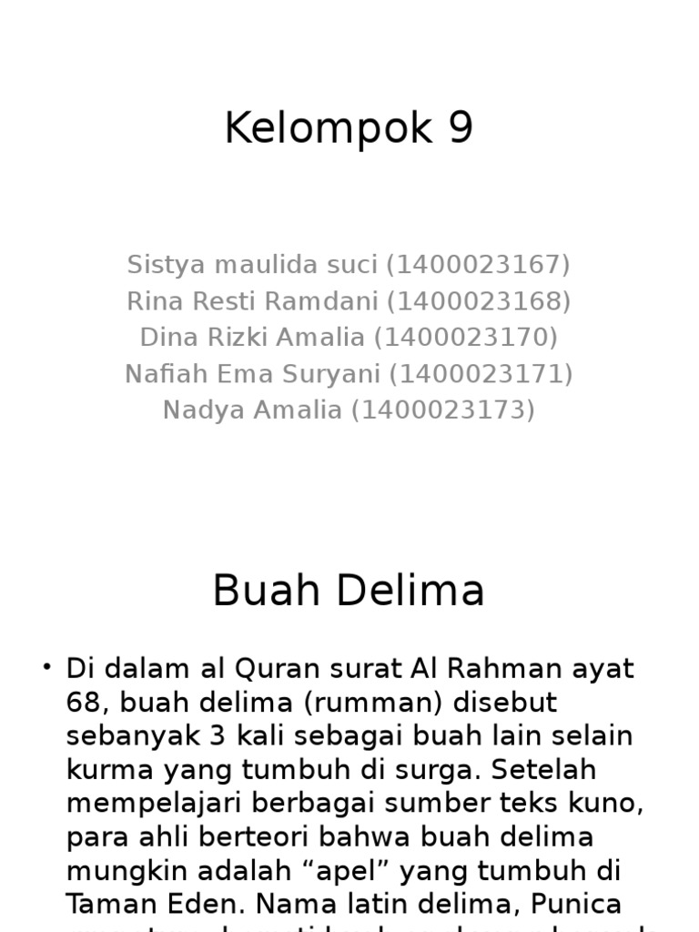 Kelompok 9 Buah Delima