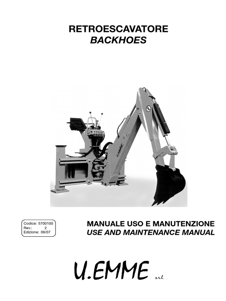 Backhoe Use and Maintenance | PDF