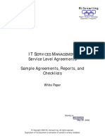 ITS M: Service Level Agreements Sample Agreements, Reports, and Checklists