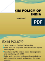 Exim Policy of India