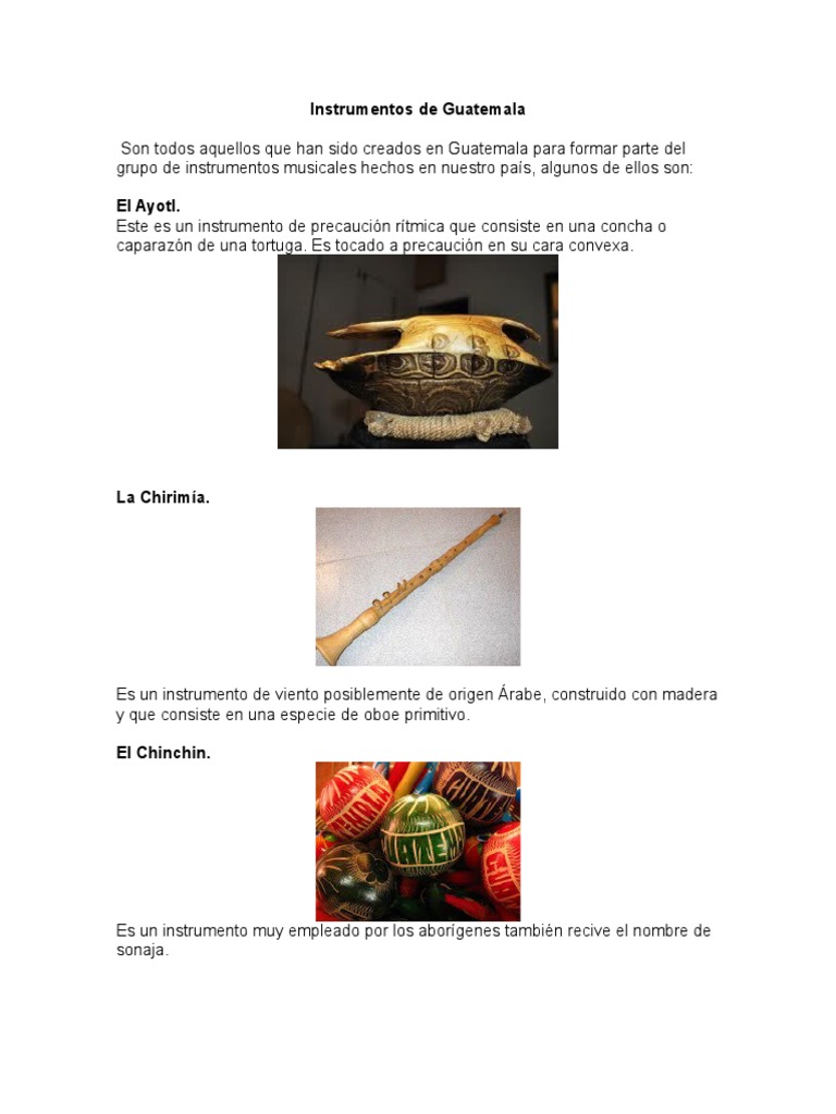 Instrumentos Musicales de Centroamérica | PDF | Guitarras ...