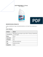 LEJÍA TRADICIONAL 4 LT Clorox