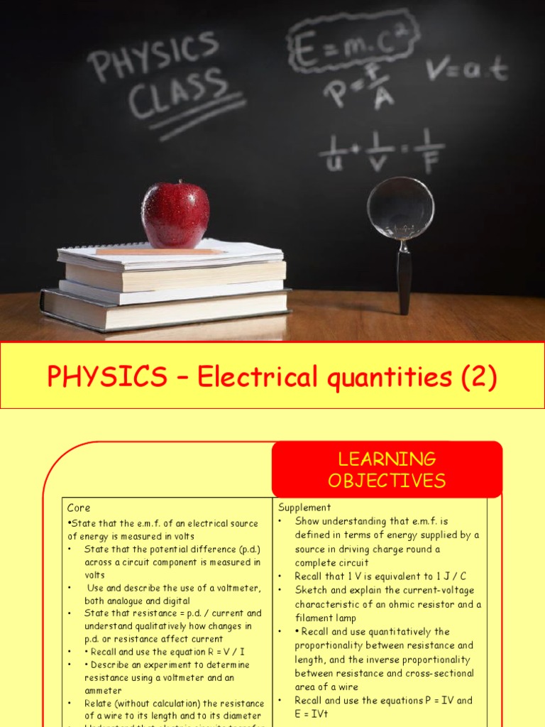 Physics 28 Electrical Quantities 2 PDF Electrical Resistance And