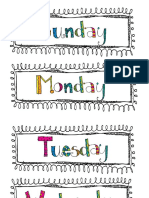 Cute Days of the Week
