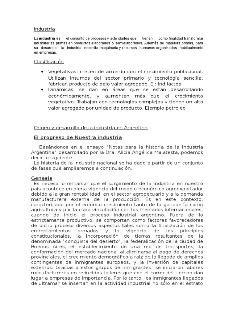 Evolución de la Industria en Argentina | PDF | Petróleo | Industrias