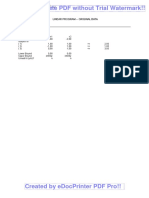 Buy Now To Create PDF Without Trial Watermark!!: Linear Program - Original Data Linear Program - Original Data