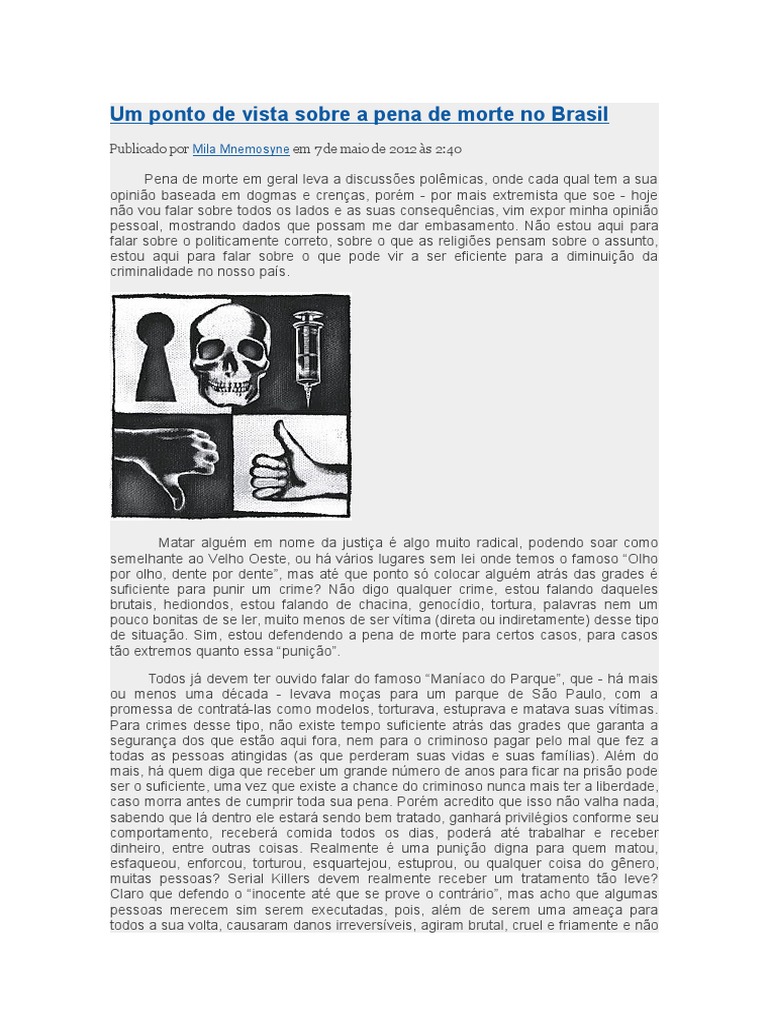 Um Ponto de Vista Sobre a Pena de Morte No Brasil Pena de Morte Crimes Free 30day Trial