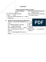 Worksheet: I. Fill in The Blanks With The Appropriate Reflexive Pronouns