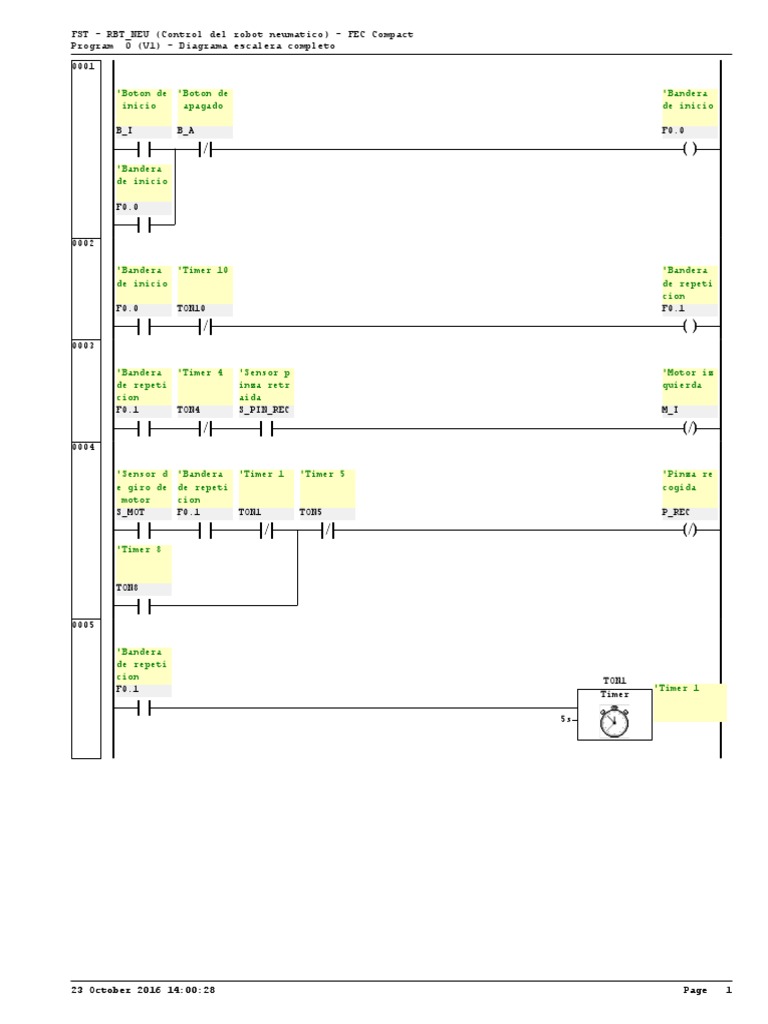 Diagrama de Escalera Con Sensores