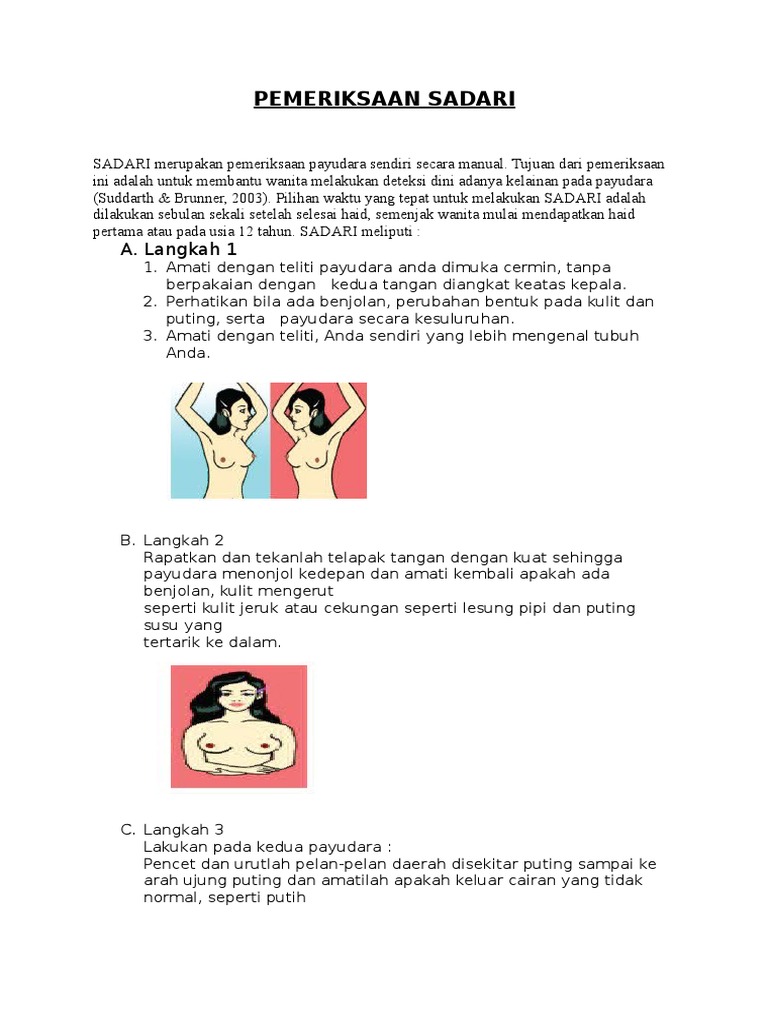 Pemeriksaan Sadari | PDF | Kesehatan Holistik | Gaya Hidup