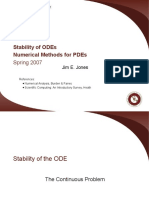 Stability of Odes Numerical Methods For Pdes: Spring 2007