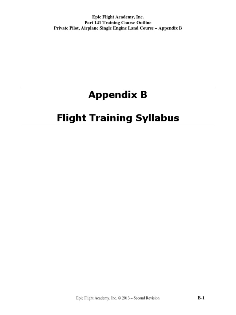 141 Private Pilot Course Training Syllabus PDF | PDF
