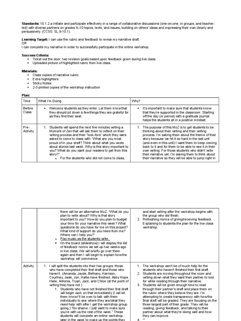 Artifact 1a PDF Rubric (Academic) Narrative