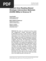 Download Content Area Reading-Based Strategic Intervention Materials CARB-SIMs in Science VI by Amadeus Fernando M Pagente SN328907773 doc pdf