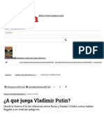 ¿A Qué Juega Vladimir Putin