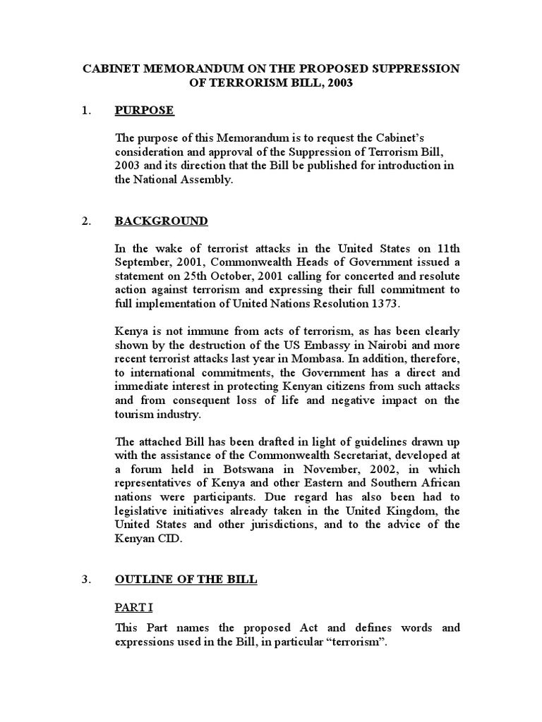 memorandum on Terrorism.doc Extradition Search Warrant