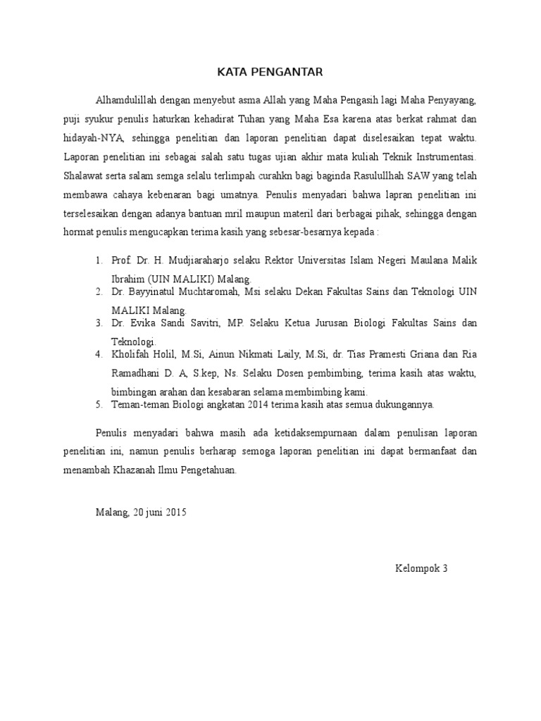 Kata Pengantar Mini Riset | PDF