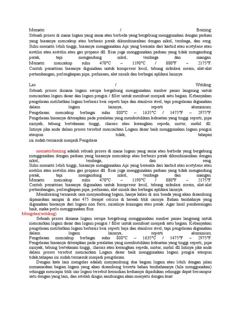 Perbedaan Brazing & Welding PDF