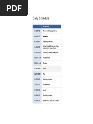 daily schedule
