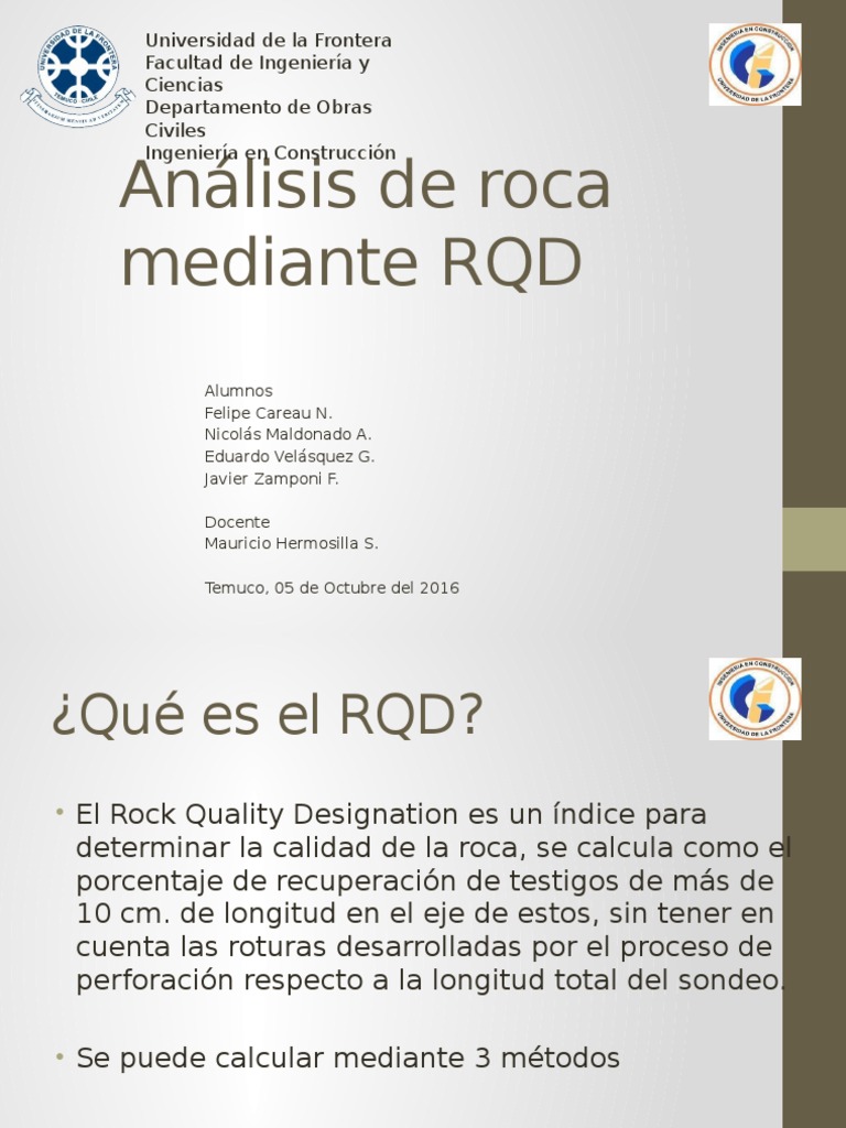 Análisis de Roca Mediante RQD | PDF | Acero | Materiales