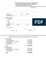 Formulir Pendaftaran Calon Santri Baru