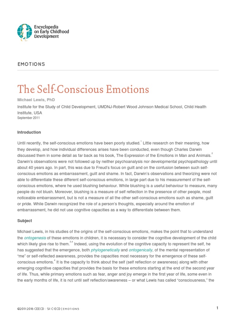 The Self Conscious Emotions | PDF | Shame | Socialization