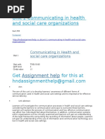 Download Unit 1 Communication in Health and Social Care by HND Assignment Help SN328918348 doc pdf