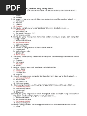 Soal Uji Kompetensi Tik Smp Kelas 9