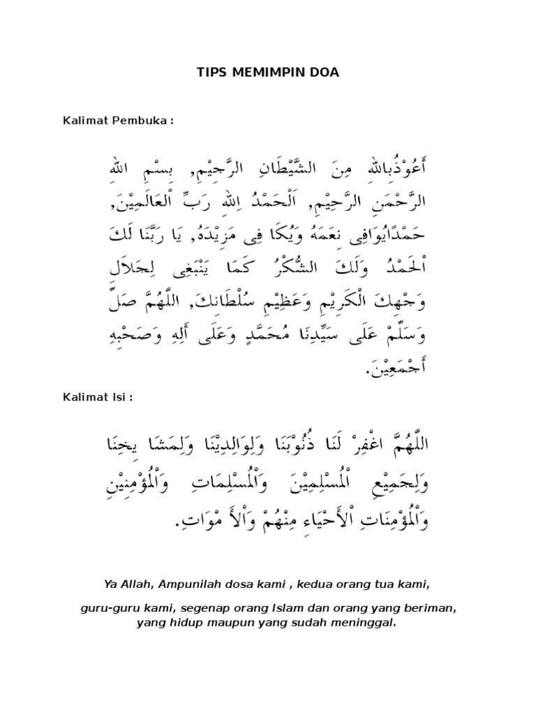 Tips Memimpin Doa PDF