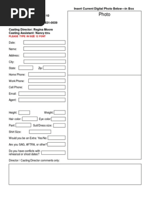 Casting Sheet
