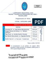 Campeonato Magisterial Programación 13° Fecha Futsal Libre