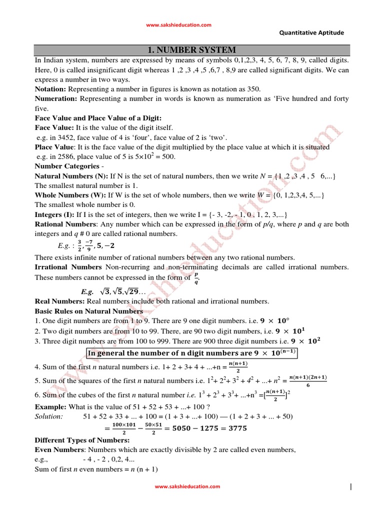 1 Number System | PDF | Division (Mathematics) | Prime Number
