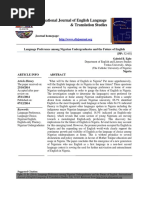 Language Preference Among Nigerian Undergraduates and the Future of English
