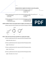 IR and Mass Spectrometry Exam