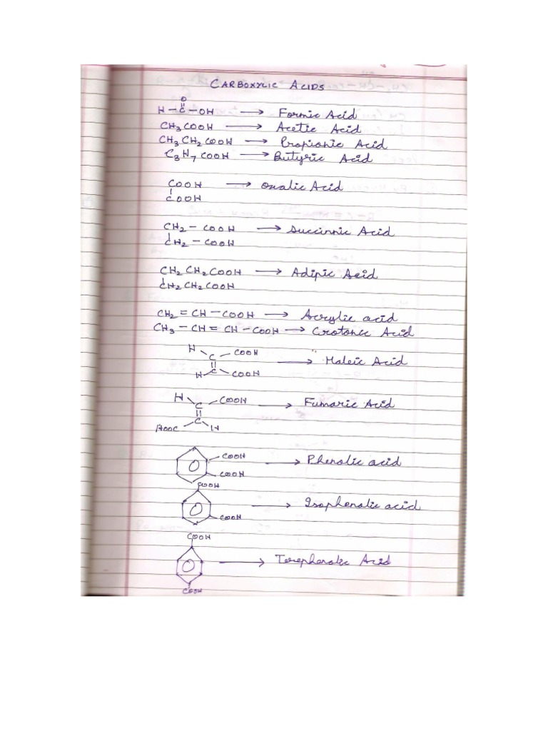 Carboxylic Acids & Amines - My Notes | PDF | Organic Chemistry | Chemistry