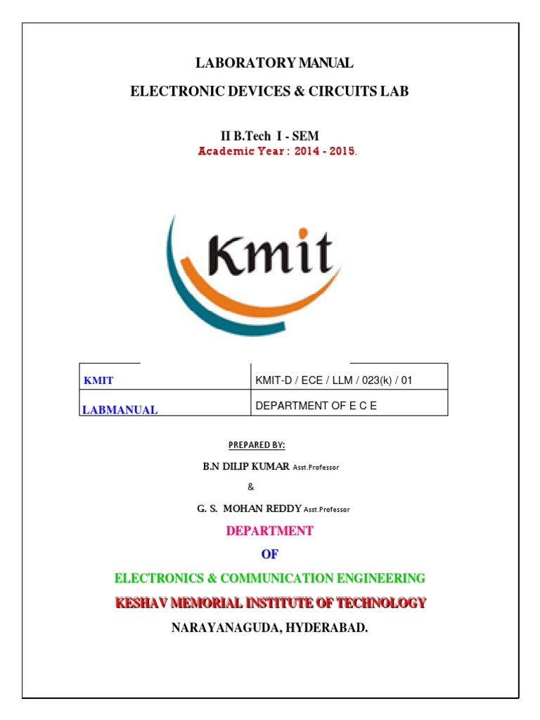 Lab Manual Edc Jntuh Download Free PDF Series And Parallel Circuits