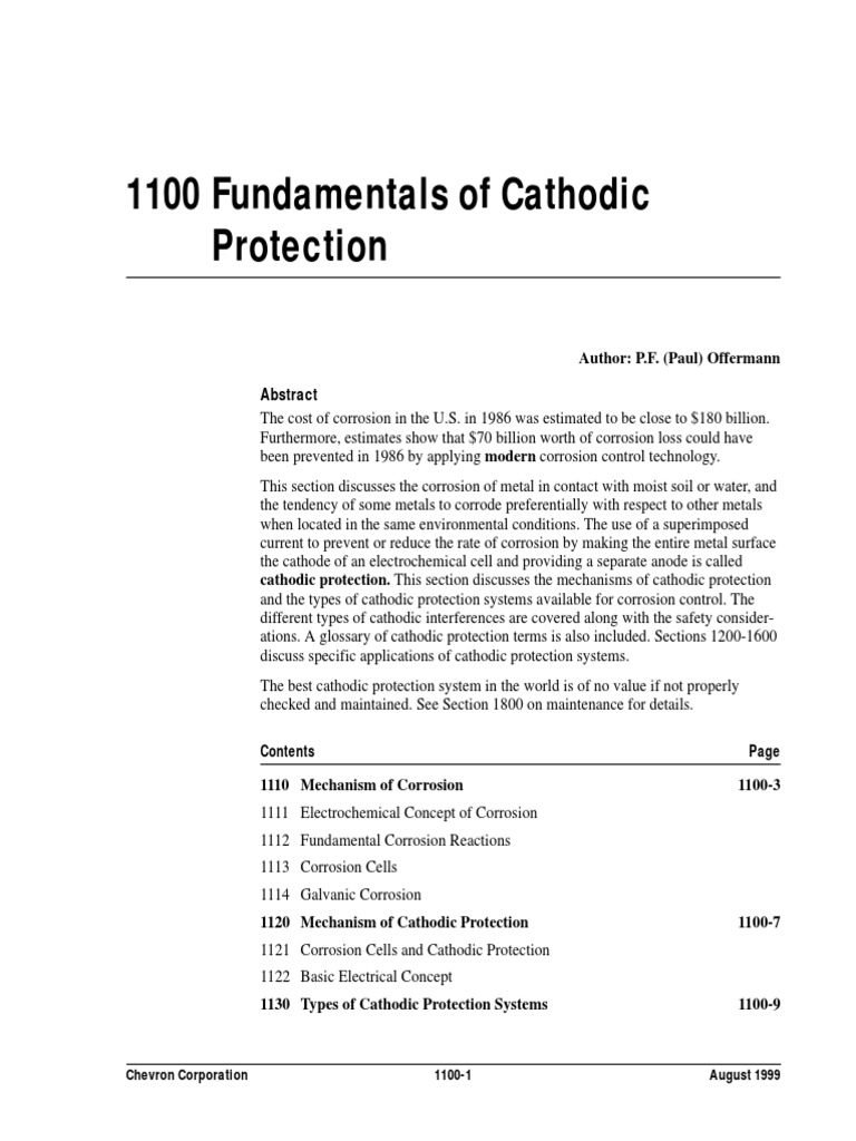 Fundamentals of Cathodic Protection | PDF | Anode | Corrosion