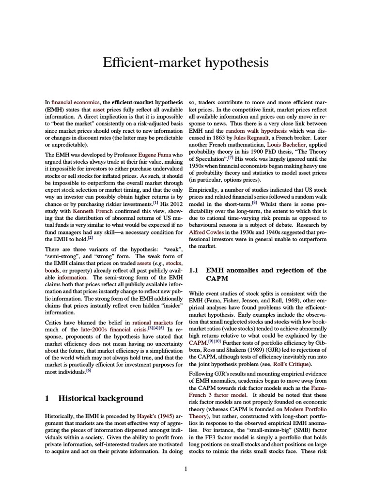 Efficient market hypothesis pdf image