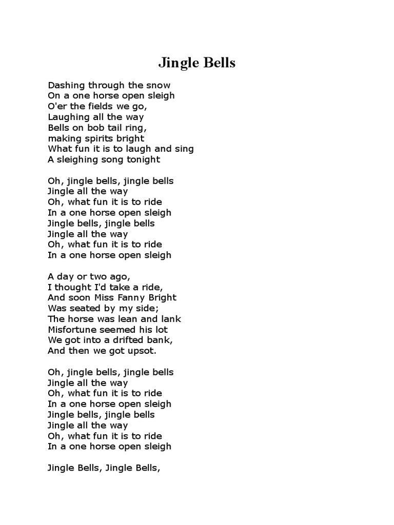 Jingle Bells Lyrics PDF