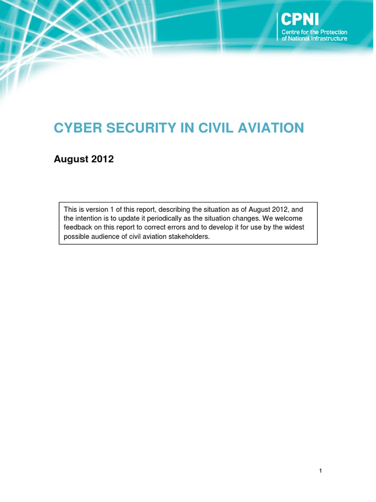 Cyber Security in Civil Aviation Report | PDF | Computer Security ...