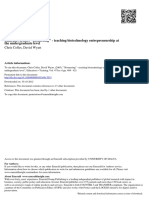 Education + Training: Emerald Article: "Bioneering" - Teaching Biotechnology Entrepreneurship at The Undergraduate Level