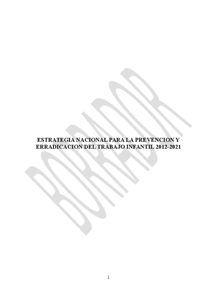 Estrategia para Erradicar Trabajo Infantil | PDF | Trabajo infantil ...