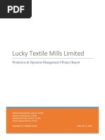 Lucky Textile Mills Limited: Production & Operation Management - Project Report