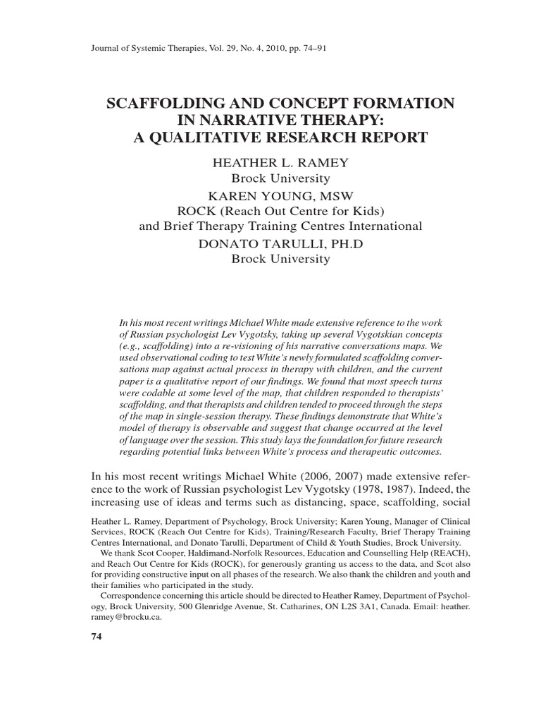 Scaffolding Study PDF Psychotherapy Applied Psychology