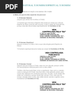 Homem Natural x Homem Espiritual x Homem Carnal