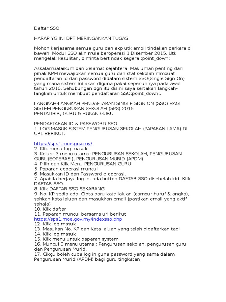 Daftar Sso