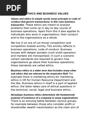 Ethics Pdf Corporate Social Responsibility Business Ethics