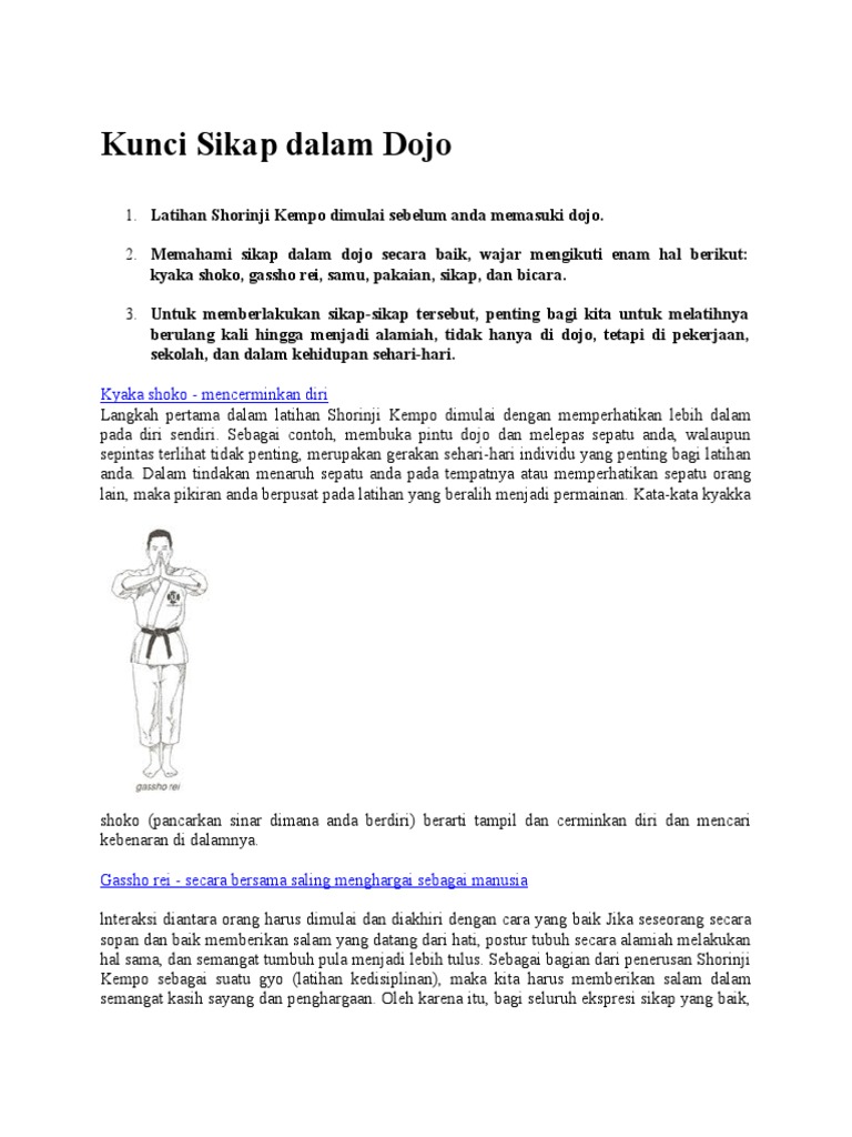 Kunci Sikap Dalam Dojo | PDF