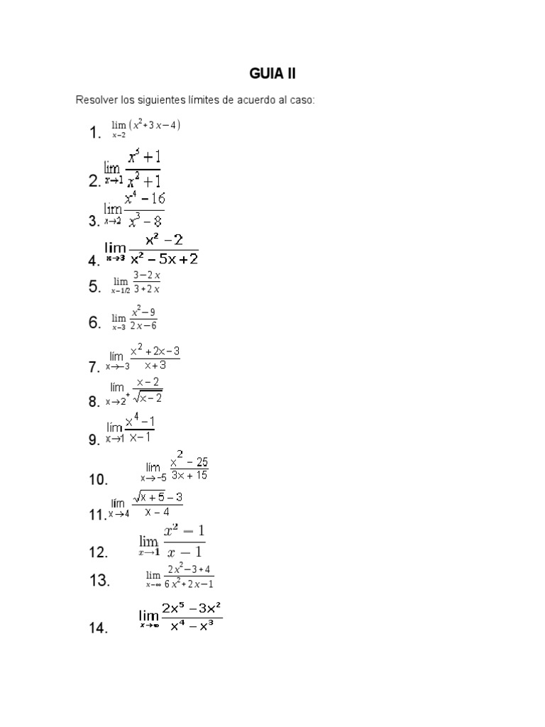Calculating Limits: Practice Problems | PDF